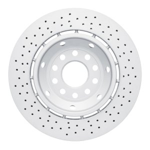 Audi RS6 Brake Rotor (1) - Left Rear - R1 Concepts - Drilled Carbon Alloy GeoMET - `03-`04